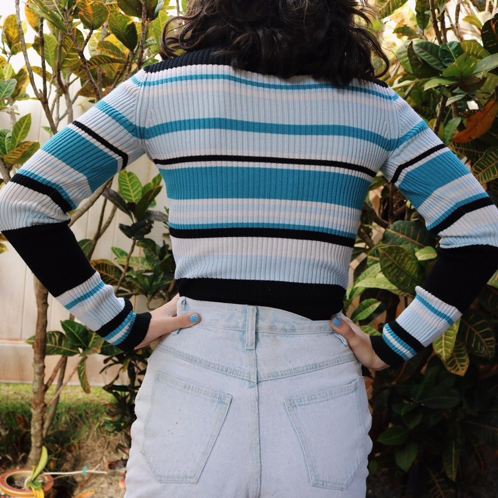Vintage Y2K Striped Turtleneck - Picture 8 of 16